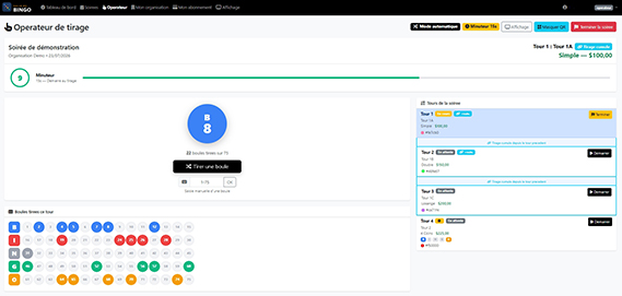 Interface operateur de tirage
